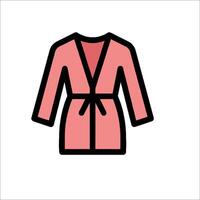 A pink robe with a bow on it vector