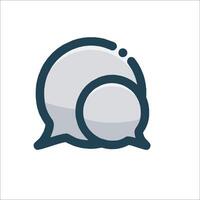 A speech bubble icon with a circle in the middle vector