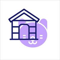 A cat house icon with a cat inside vector