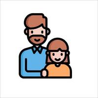 A man and a child are standing together in a line vector