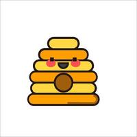A cartoon bee with a smile on its face vector