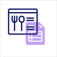 A restaurant menu and a fork and spoon vector
