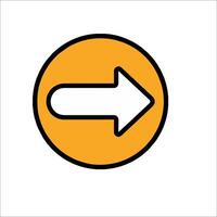 A yellow circle with an arrow pointing to the right vector