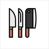A knife and a knife set icon on a white background vector