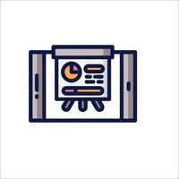A presentation on a tablet computer icon vector