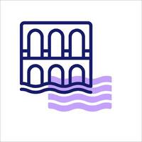 A building with a wave in the background vector