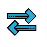 Two arrows pointing in opposite directions vector