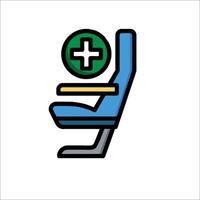 A plane seat with a cross on it vector