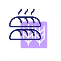 A line icon of bread and a loaf of bread vector