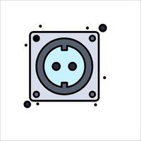An icon of a power outlet with a black and white square vector
