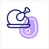 A turkey on a plate with a knife and fork vector
