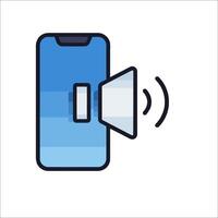 A smartphone with a speaker icon vector