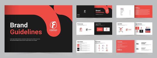 Brand guidelines template, brand guide or brand manual design template vector