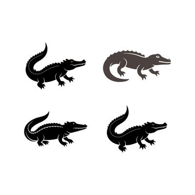 The Crocodile silhouette illustration icon