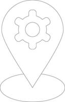 Location Mark Line Icon vector