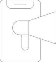 Mobile Marketing Line Icon vector