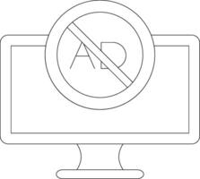 Ad Blocker Line Icon vector