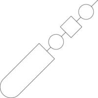 Skewer Line Icon vector