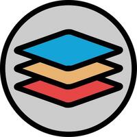 Layers Line Filled Icon vector