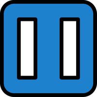 Pause Button Line Filled Icon vector