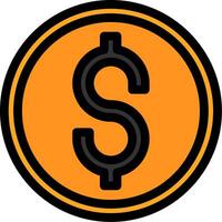 Dollar Line Filled Icon vector