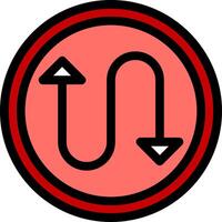 Two Arrows Line Filled Icon vector
