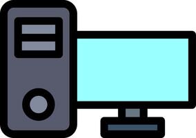 Computer Line Filled Icon vector