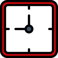 Clock Line Filled Icon vector