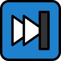 Skip Button Line Filled Icon vector