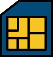 Sim Card Line Icon vector