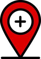 Add Location Line Icon vector