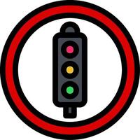 Traffic Lights Line Icon vector