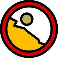 Falling Rocks Line Icon vector