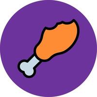 Chicken Leg Line Icon vector