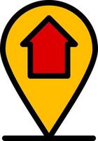 icono de línea de ubicación de inicio vector