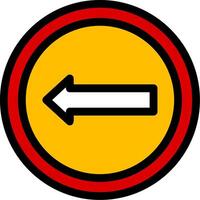 Keep Left Line Icon vector