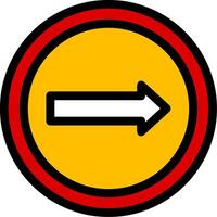 Keep Right Line Icon vector