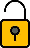 Open Lock Line Icon vector
