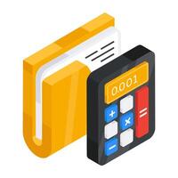 Cruncher with money, concept of financial calculator vector