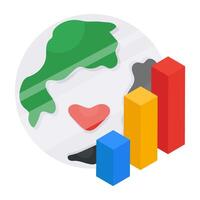 Modern design icon of global data analytics vector