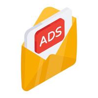 Creative design icon of ad mail vector
