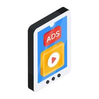 Unique design icon of mobile ad vector