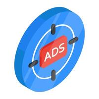 An icon design of ad target vector
