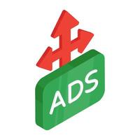 Editable design icon of ad directions vector