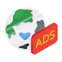 Modern design icon of global ad vector