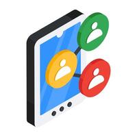 An icon design of mobile team isolated on white background vector