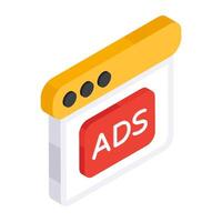 Perfect design icon of advertisement website vector