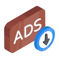 An icon design of ad download vector