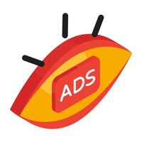 A colored design icon of ad monitoring vector