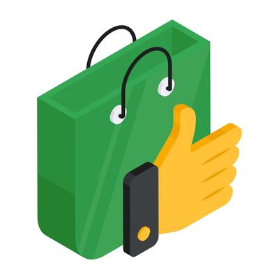 A unique design icon of shopping feedback
